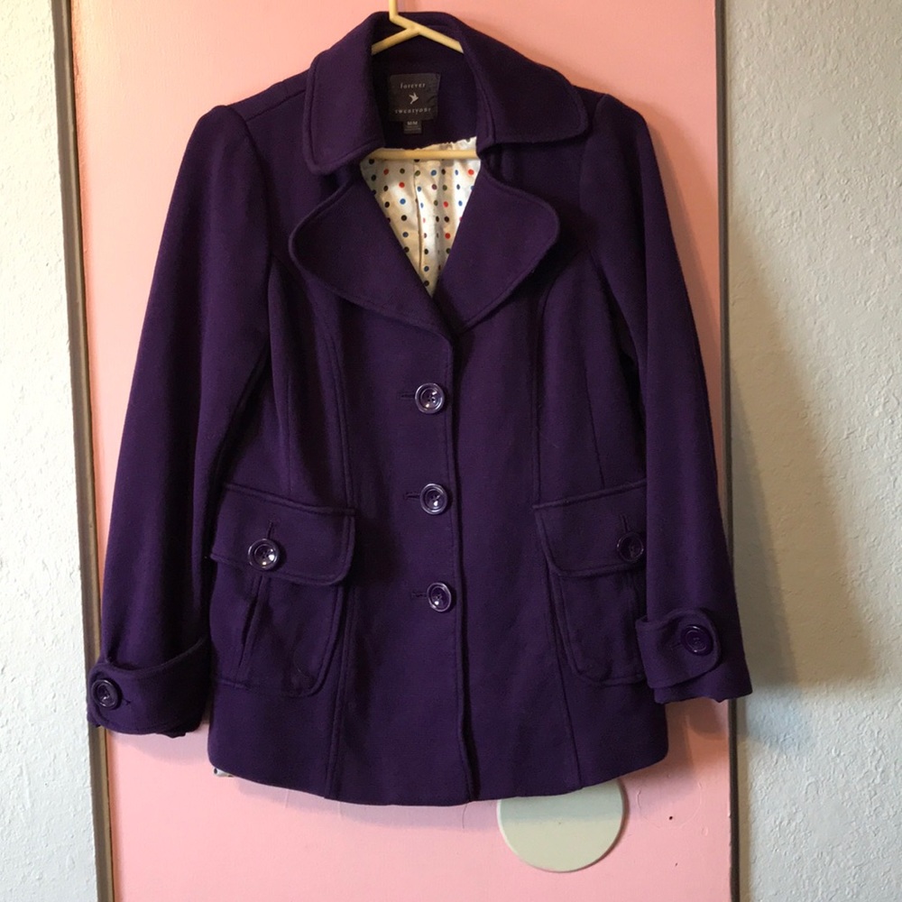 Forever 21 Purple Pea Coat